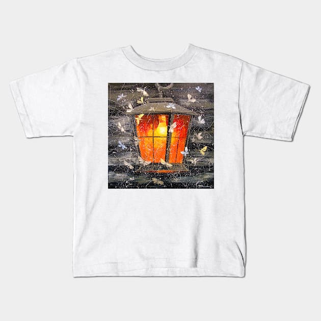 Night lantern and butterfly Kids T-Shirt by OLHADARCHUKART